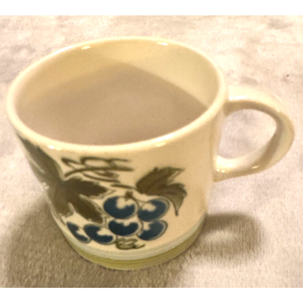 Vintage Ironstone Blue Grapes Tea Cup Coffee Mug Green Blue single Japan